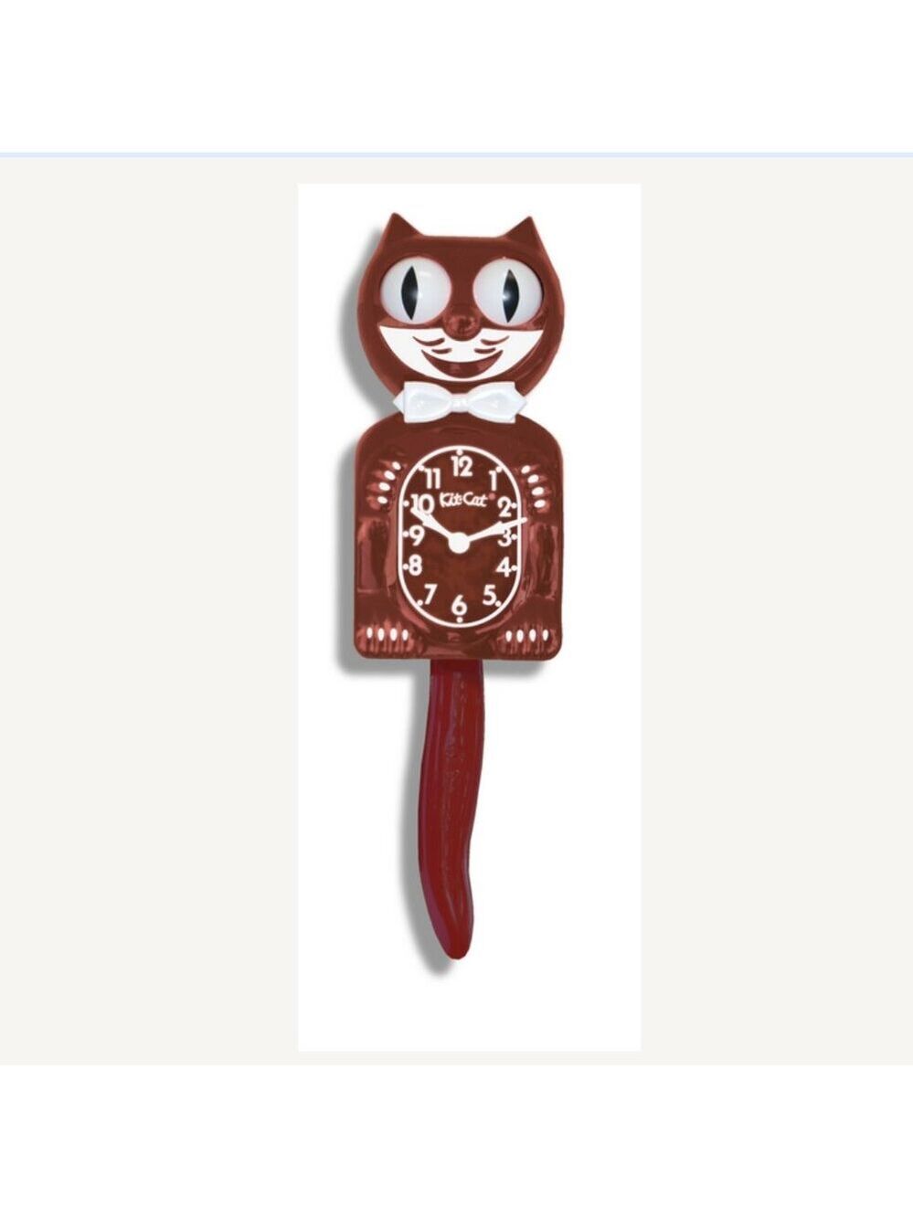 Rare Retired Burgundy Kit Cat Klock Clock